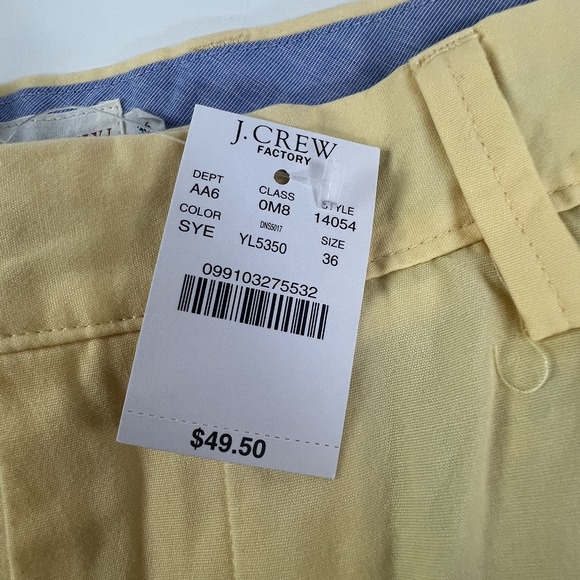 J.Crew Factory Other - J Crew Factory Shorts Mens 36 Yellow Classic Fit Pleated Chino Cotton New Tags